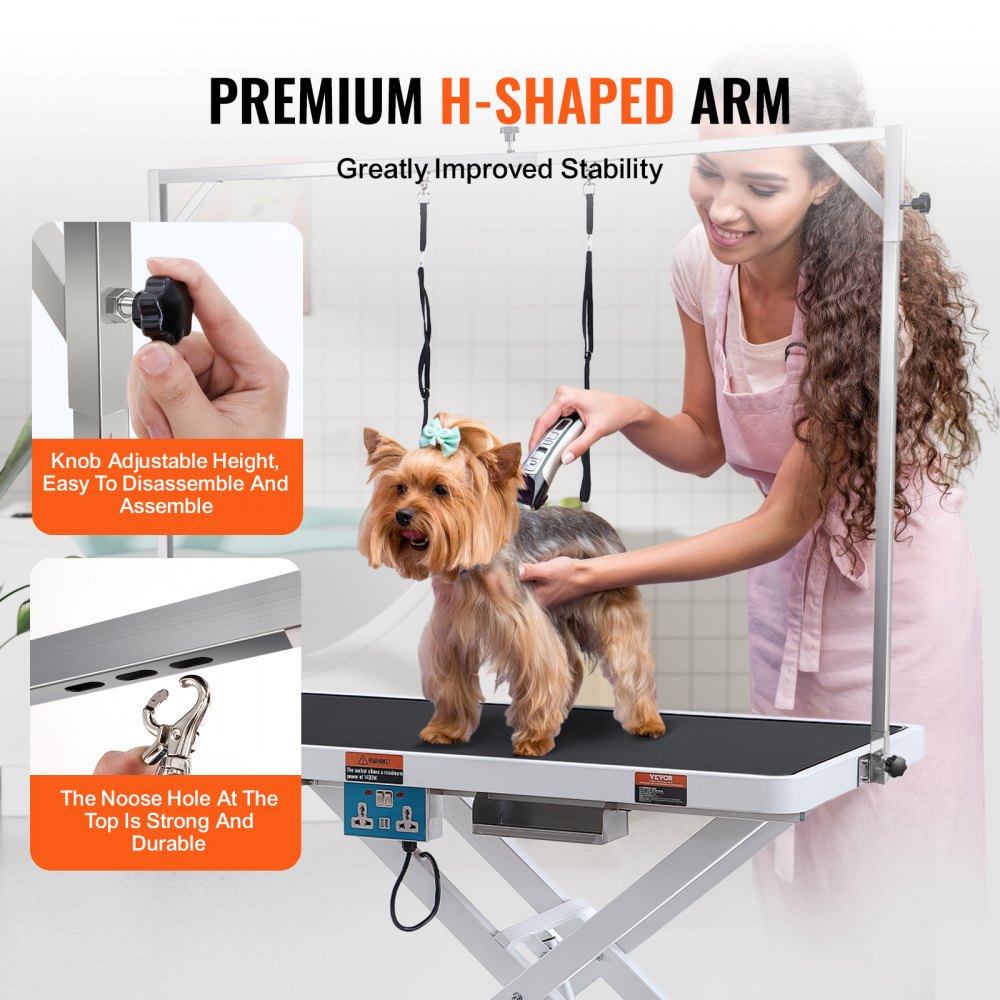 Curated visual reference: Adjustable Height Heavy Duty Pet Grooming Table Reference: Vevor 50 Electric Pet Grooming Table Heavy Duty Dog Grooming