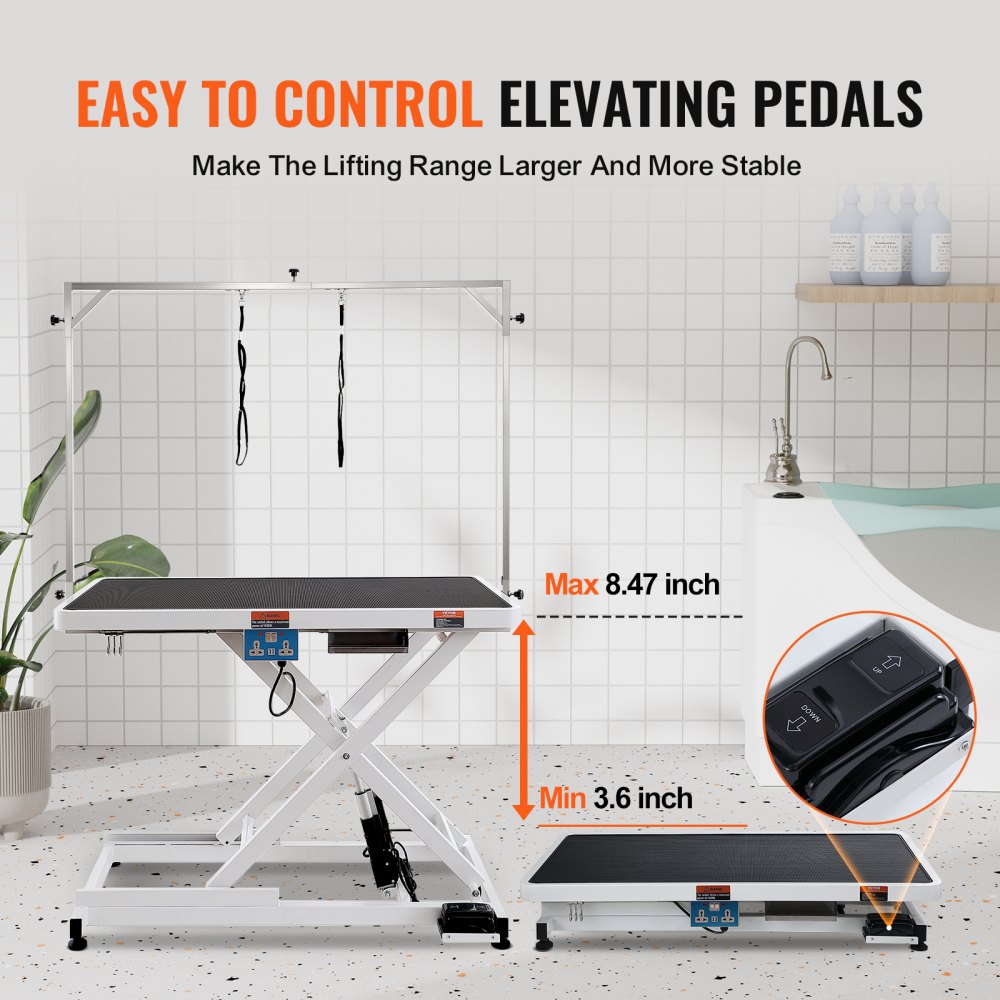 VEVOR 50" Electric Pet Grooming Table, Heavy Duty Dog Grooming Arm for