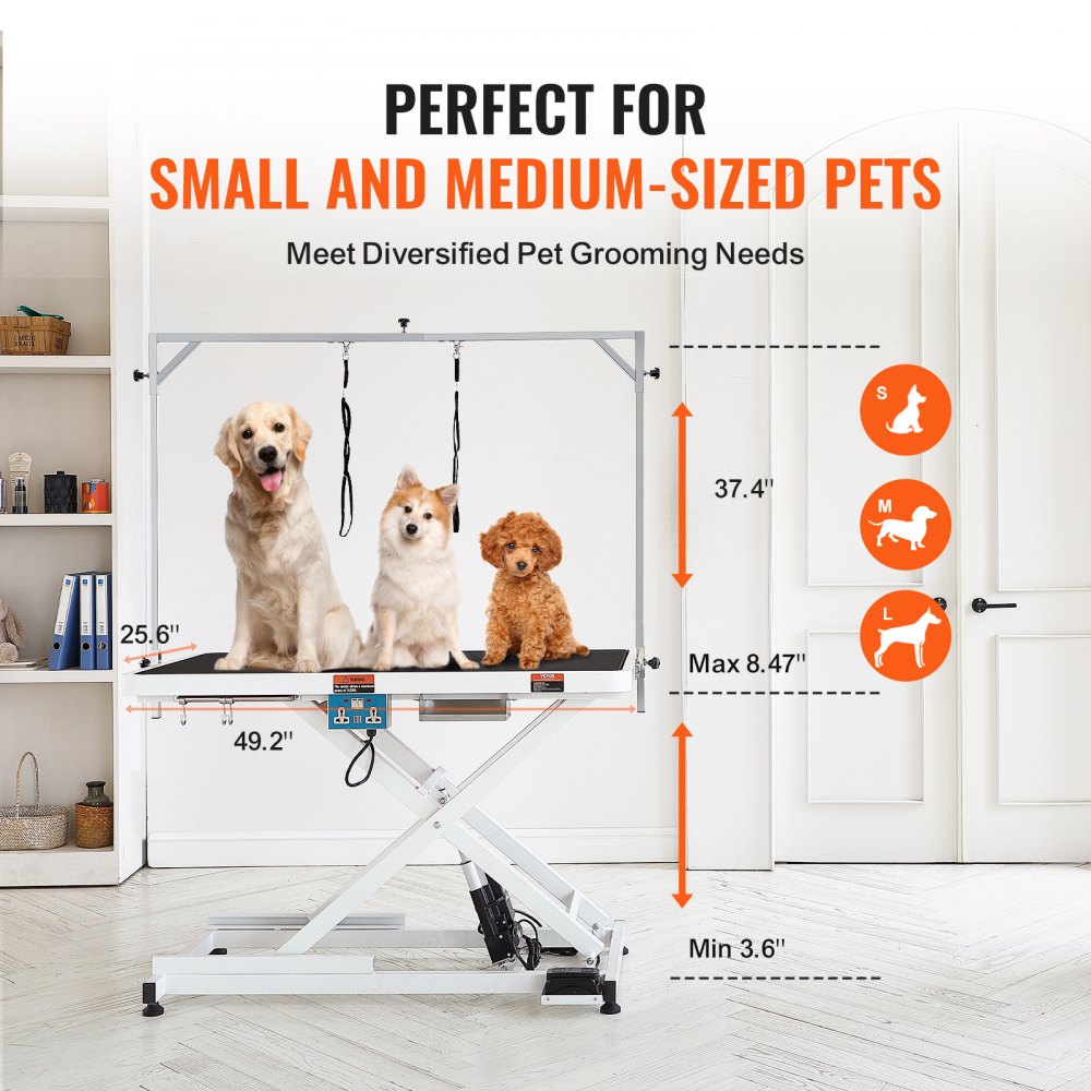 VEVOR 50" Electric Pet Grooming Table, Heavy Duty Dog Grooming Arm for
