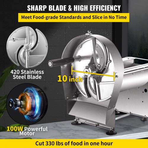 VEVOR Electric Food Slicer, 10In Manual Vegetable Fruit