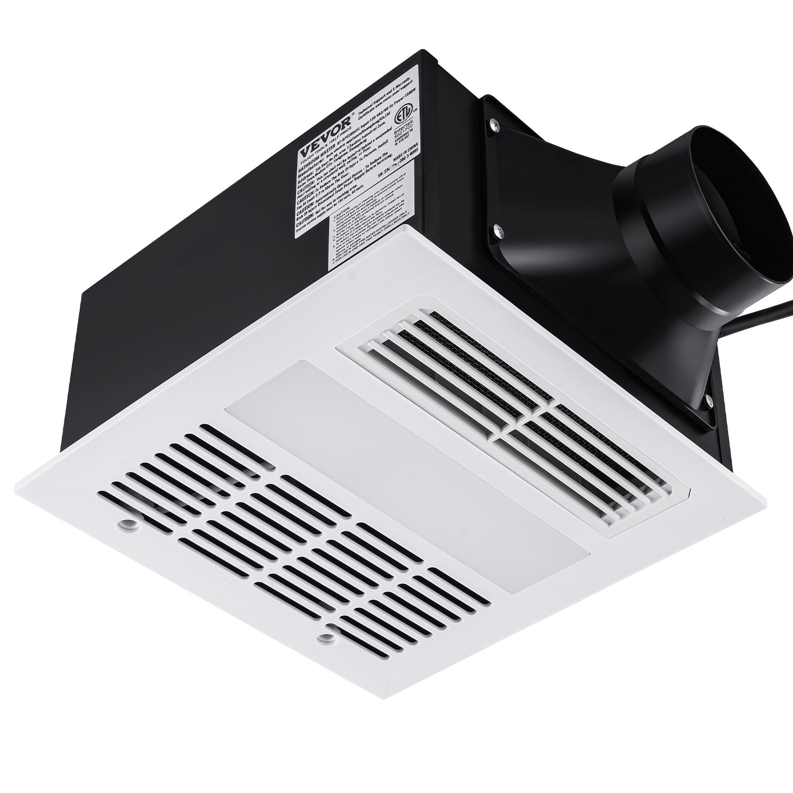 VEVOR Bathroom Exhaust Fan, 1500W Heating, 110 CFM HighEfficiency