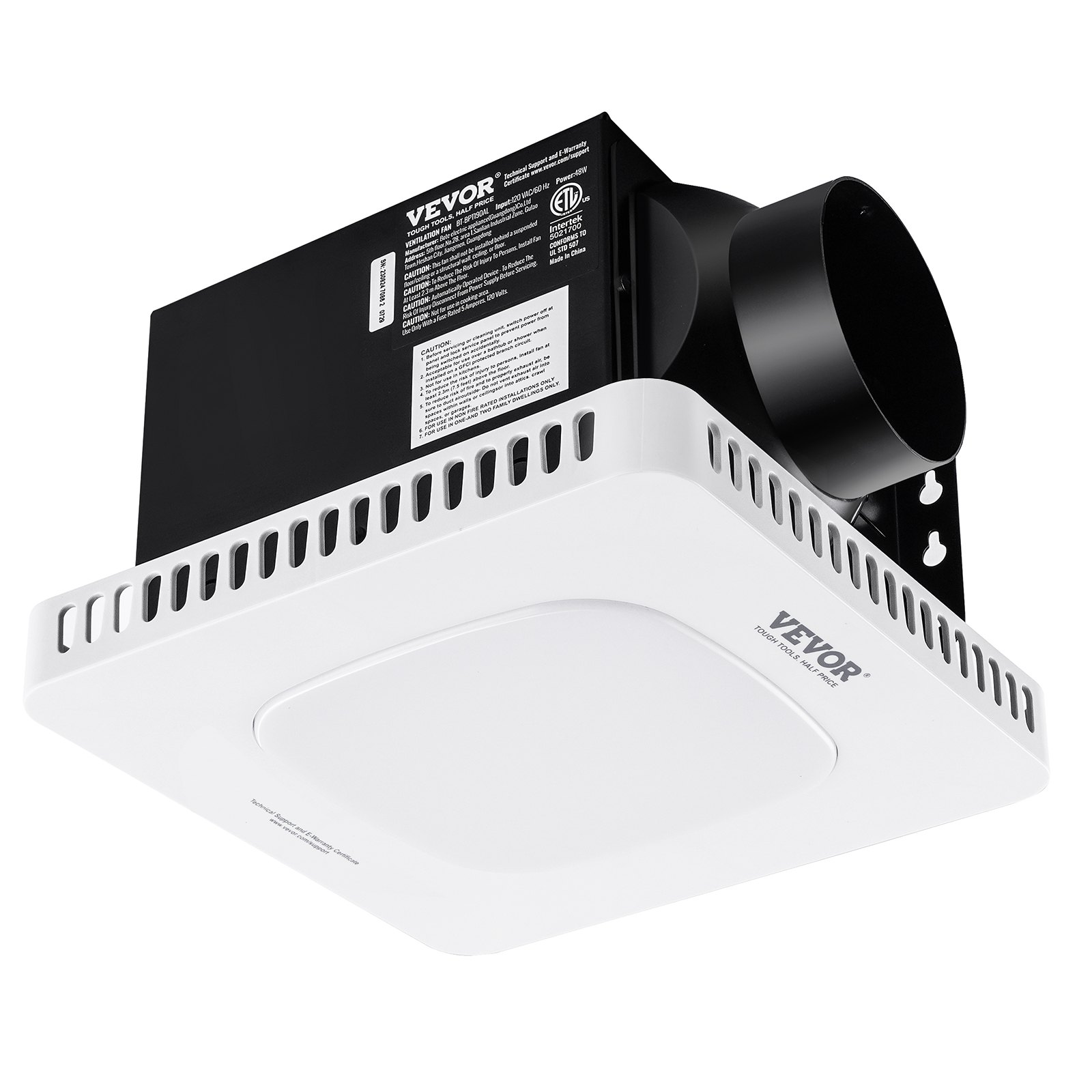 VEVOR Bathroom Exhaust Fan, 80 CFM High-Efficiency Ventilation, 1 ...