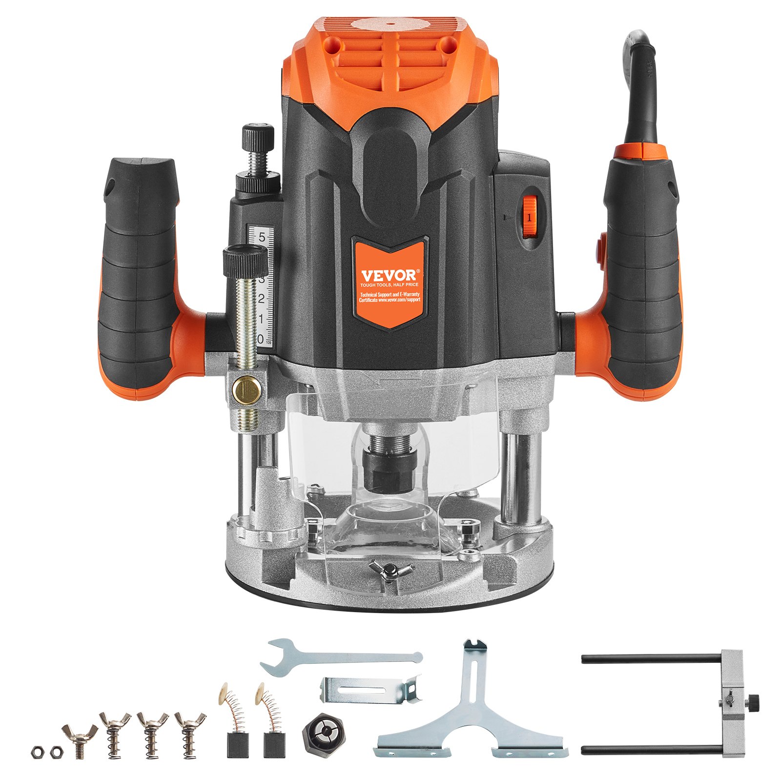 Vevor Router Dimensions VEVOR Plunge Router, 3-1/4 HP, 120V, 12000-23000 RPM Variable Speed ...