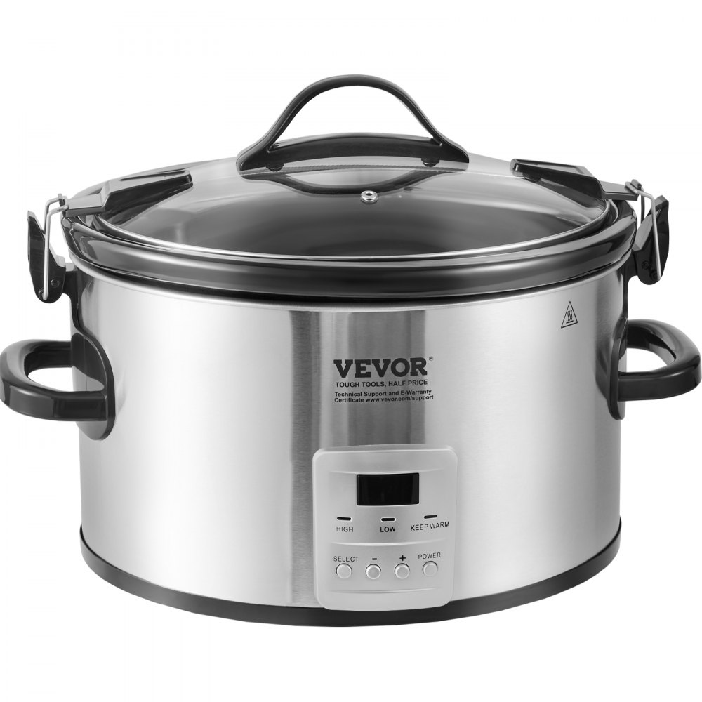 VEVOR Slow Cooker, 8QT 320W Electric Slow Cooker Pot with 3-Level Heat ...