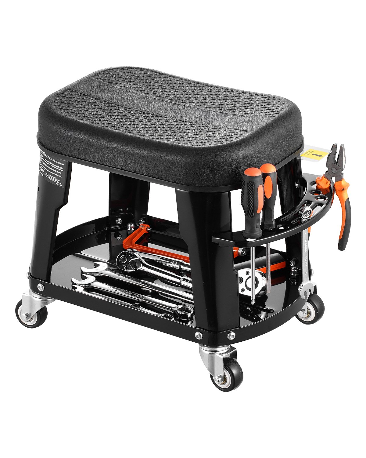 VEVOR Work Stool With Wheels – 360° Swivel with Tool Tray