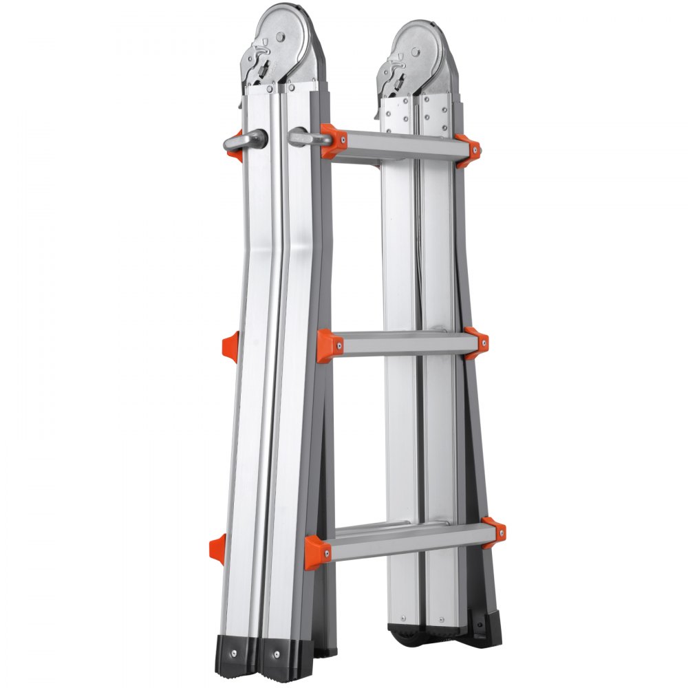 VEVOR Telescoping Ladder A Frame, 11 FT Compact Aluminum Extension ...