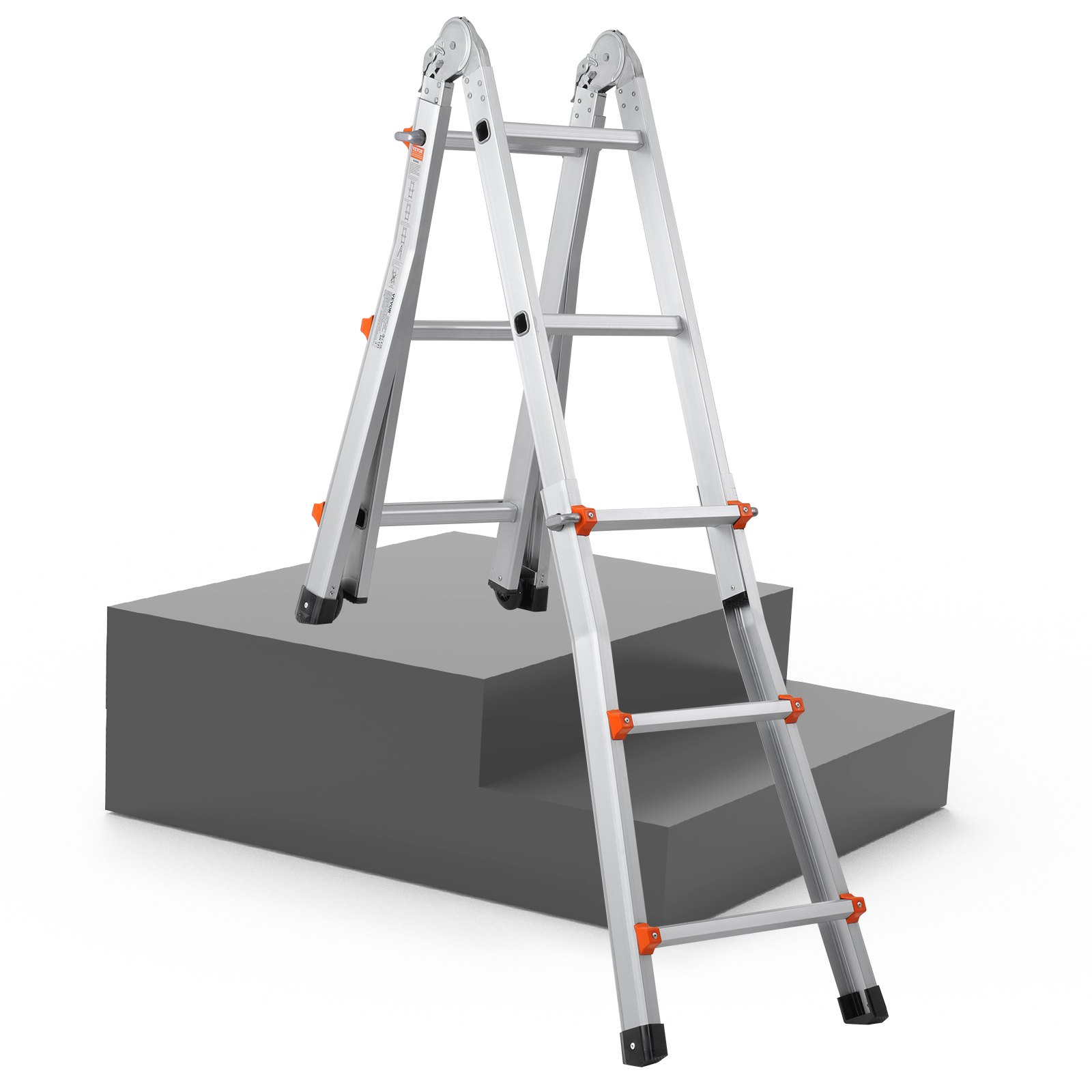 VEVOR Telescoping Ladder A Frame, 11 FT Compact Aluminum Extension ...