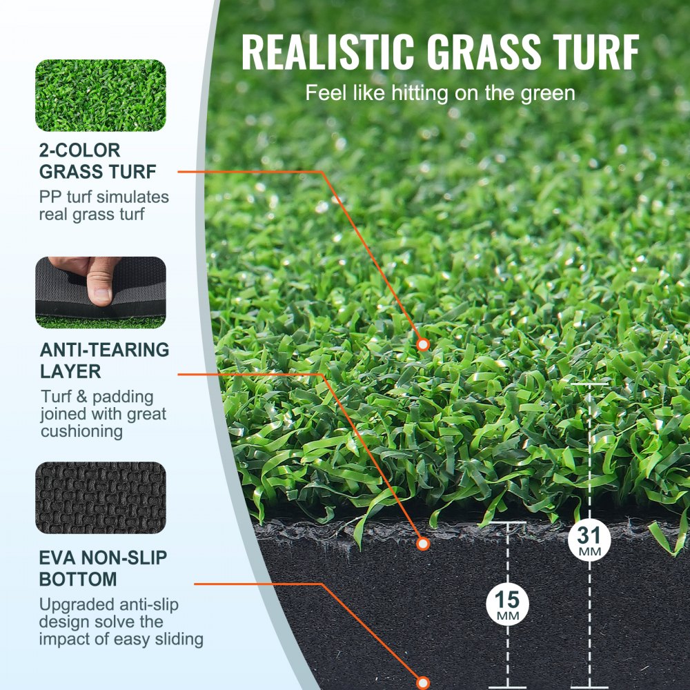 Golf Mat Insert VEVOR 4 IN 1 Golf Hitting Mat, 5x4ft Artificial Turf Golf Hitting Mat ...