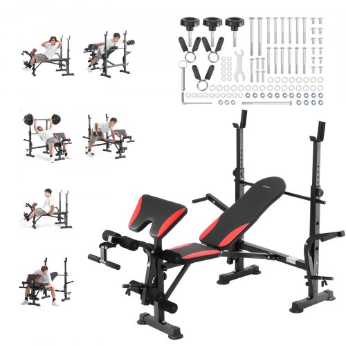 Bench Set Weight Bench Sit up Bench for Home Gym Strength Training Adjustable ...