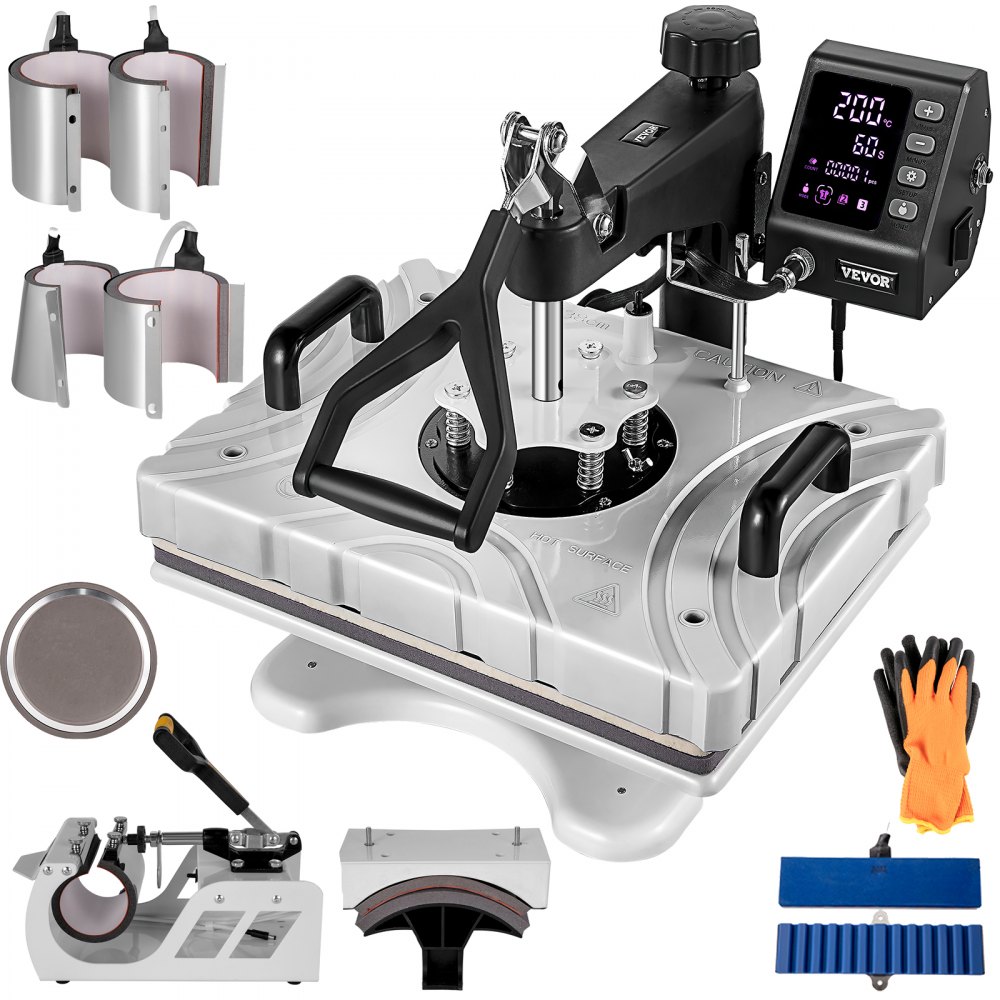 VEVOR Heat Press 12x15 tuuman 10 in 1 Heat Press 1000 W Heat Press ...