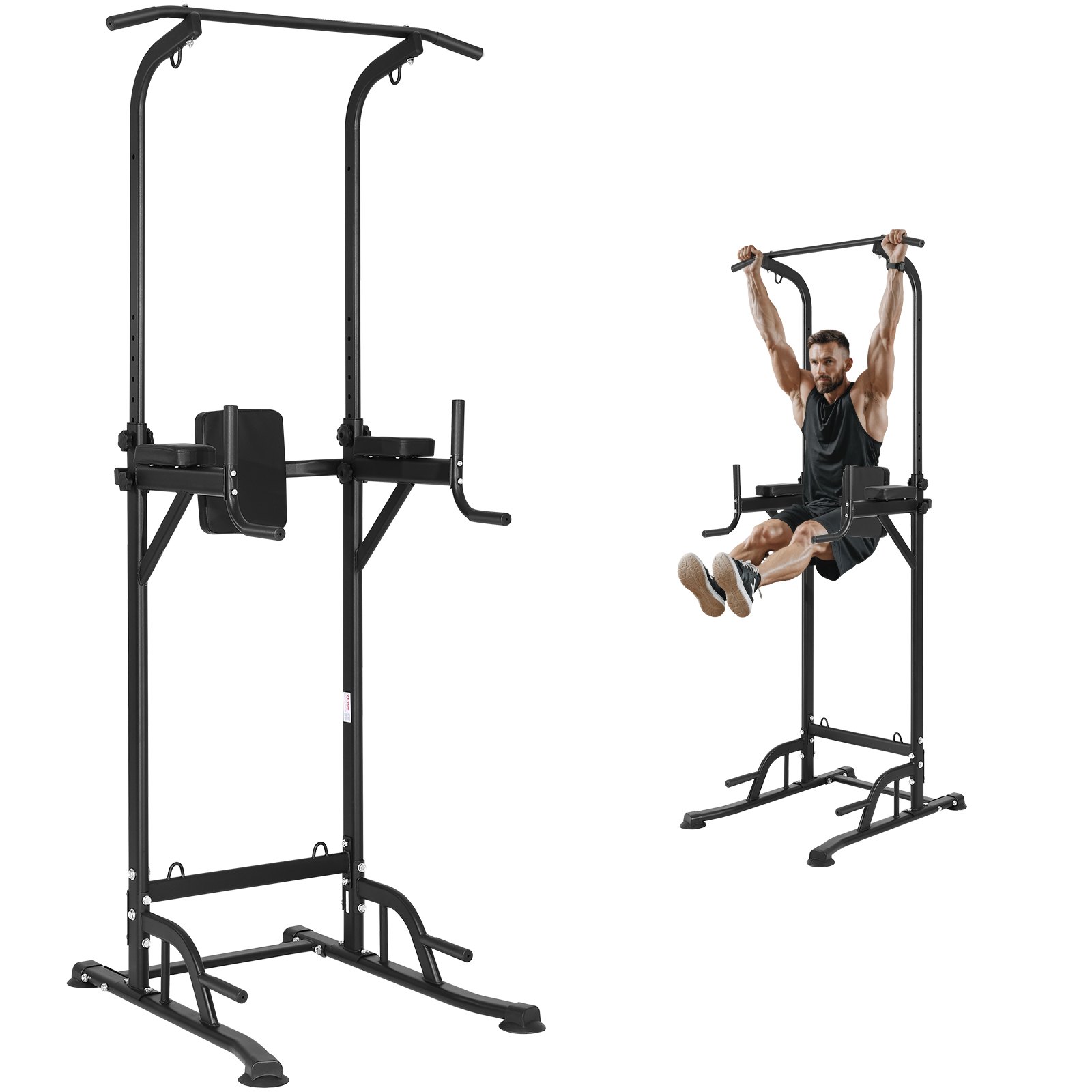 VEVOR Power Tower Dip Station, 10Level Height Adjustable Pull Up Bar