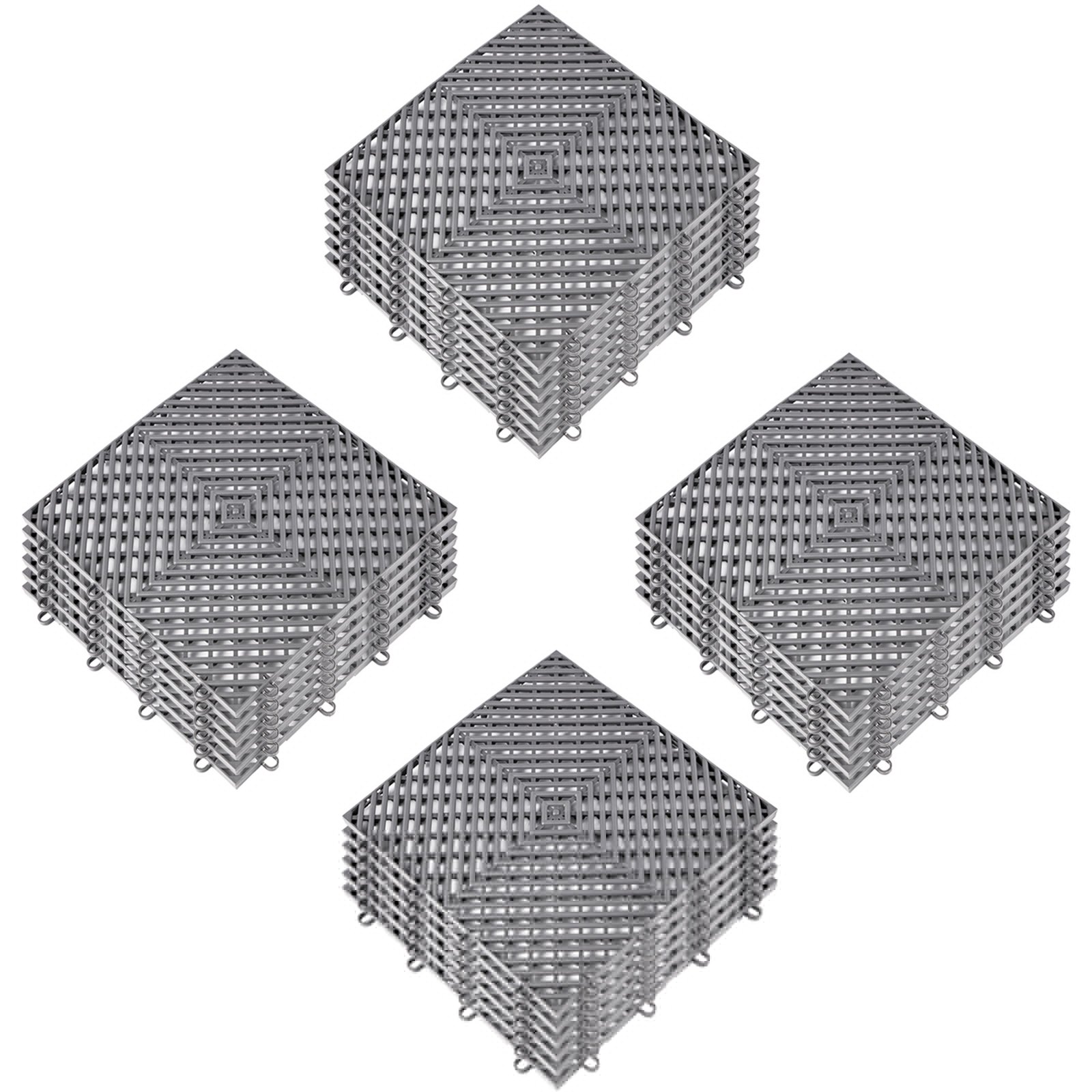 VEVOR Tiles Interlocking 25 PCS Gray, Drainage Tiles 12x12x0.5 Inches ...