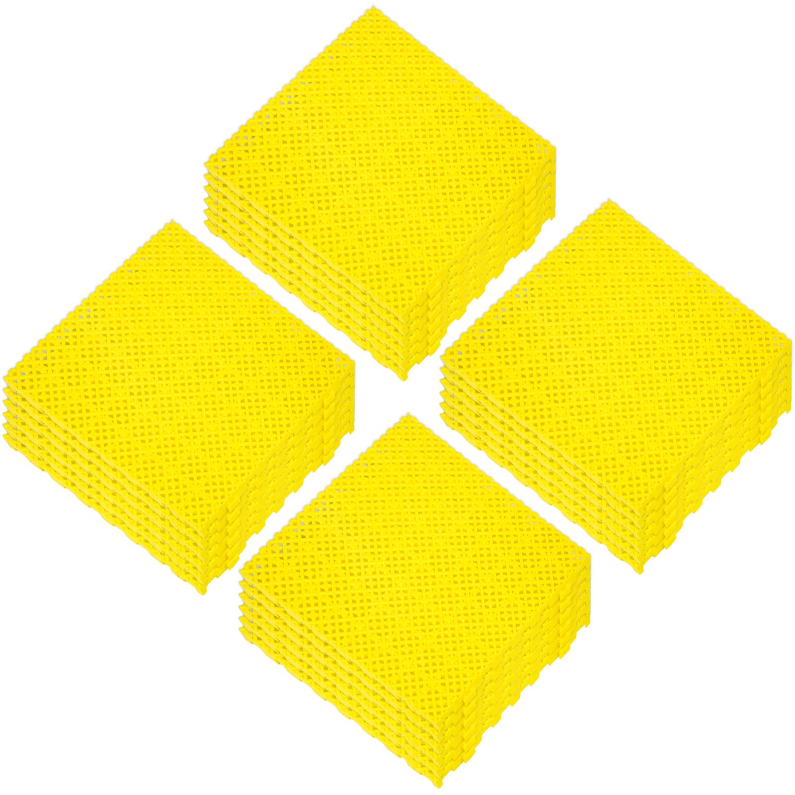 VEVOR Drainage Tiles Interlocking 25 Pack Yellow, Outdoor Modular ...