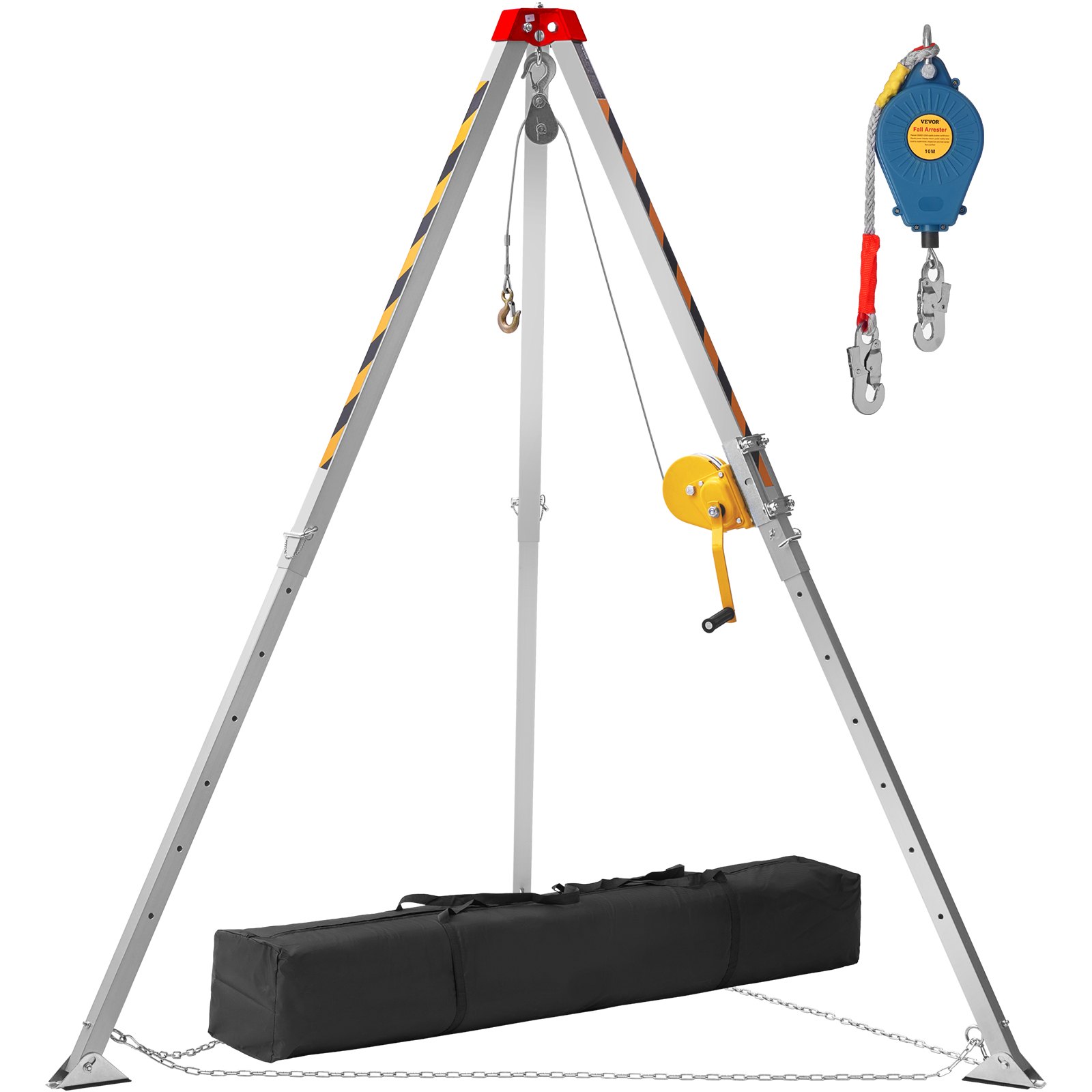 VEVOR Confined Space Tripod Kit, Confined Space Tripod 7' Legs Bracket ...