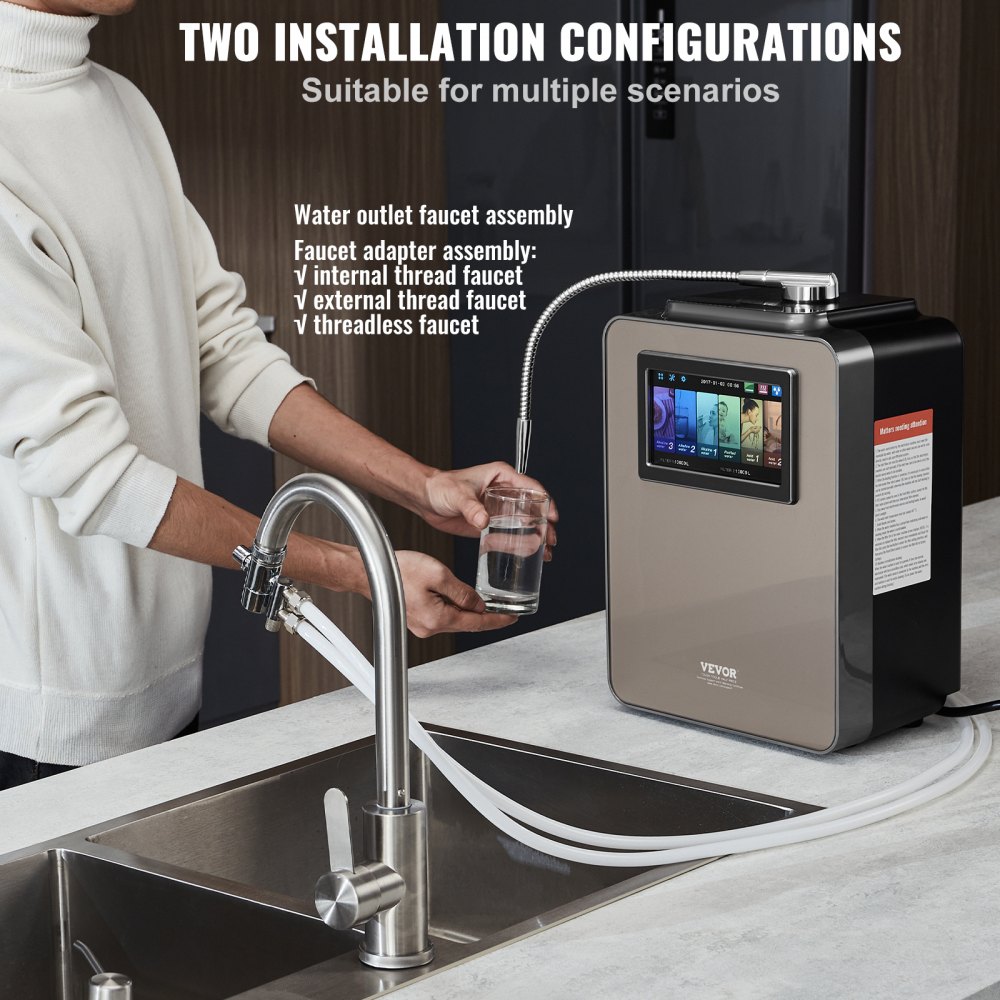 VEVOR Alkaline Water Ionizer Machine, pH 2.5-11.2 Alkaline Acidic ...