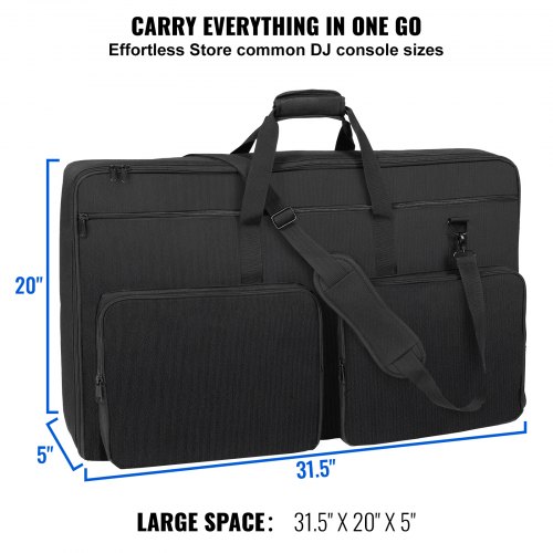 VEVOR Padded DJ Mixer Gig Bag, 1200D Oxford Fabric, DJ Gear