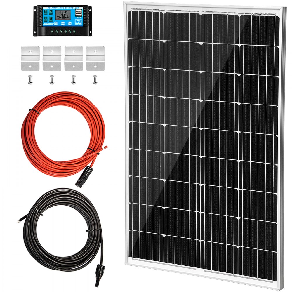 Vevor 100 Watt Solar Panel Kit 12v Solar Battery Charger For Rv Boat Home Camp