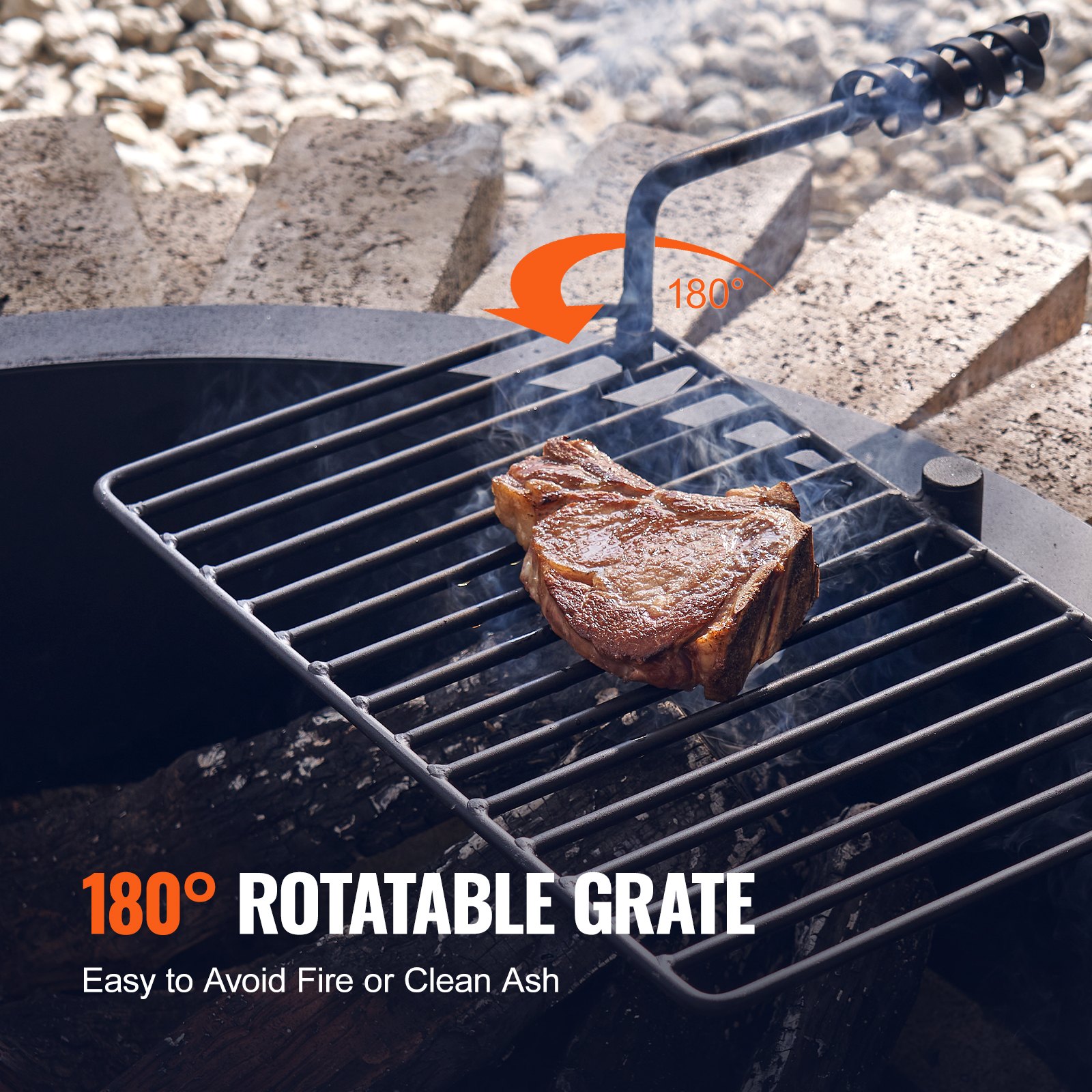 Bbq Rind VEVOR Fire Pit Ring w/ BBQ Fire Ring 40 Inch Outer Steel DIY Campfire ...