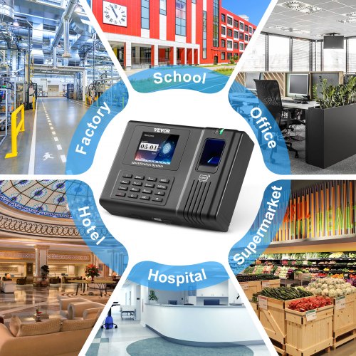 VEVOR Time Clock, Employee Attendance Machine with Fingerprint, RFID