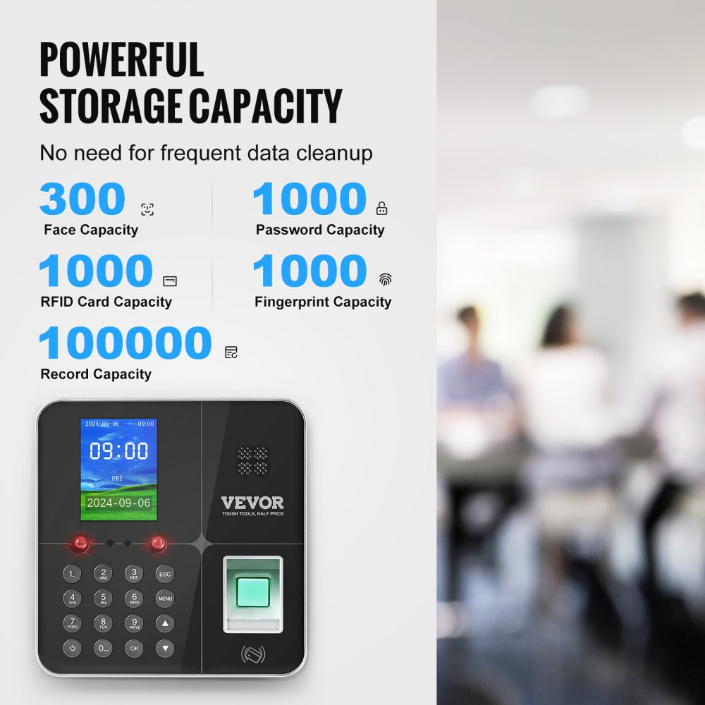 Biometric Attendance Machine Fingerprint Time Clock For Small Business - Automatic Hours Calculator With Voice Prompts Biometric Time Clock Biometric Attendance Machine Fingerprint Time Clock For Small Business - Automatic Hours Calculator With Voice Prompts Biometric Time Clock