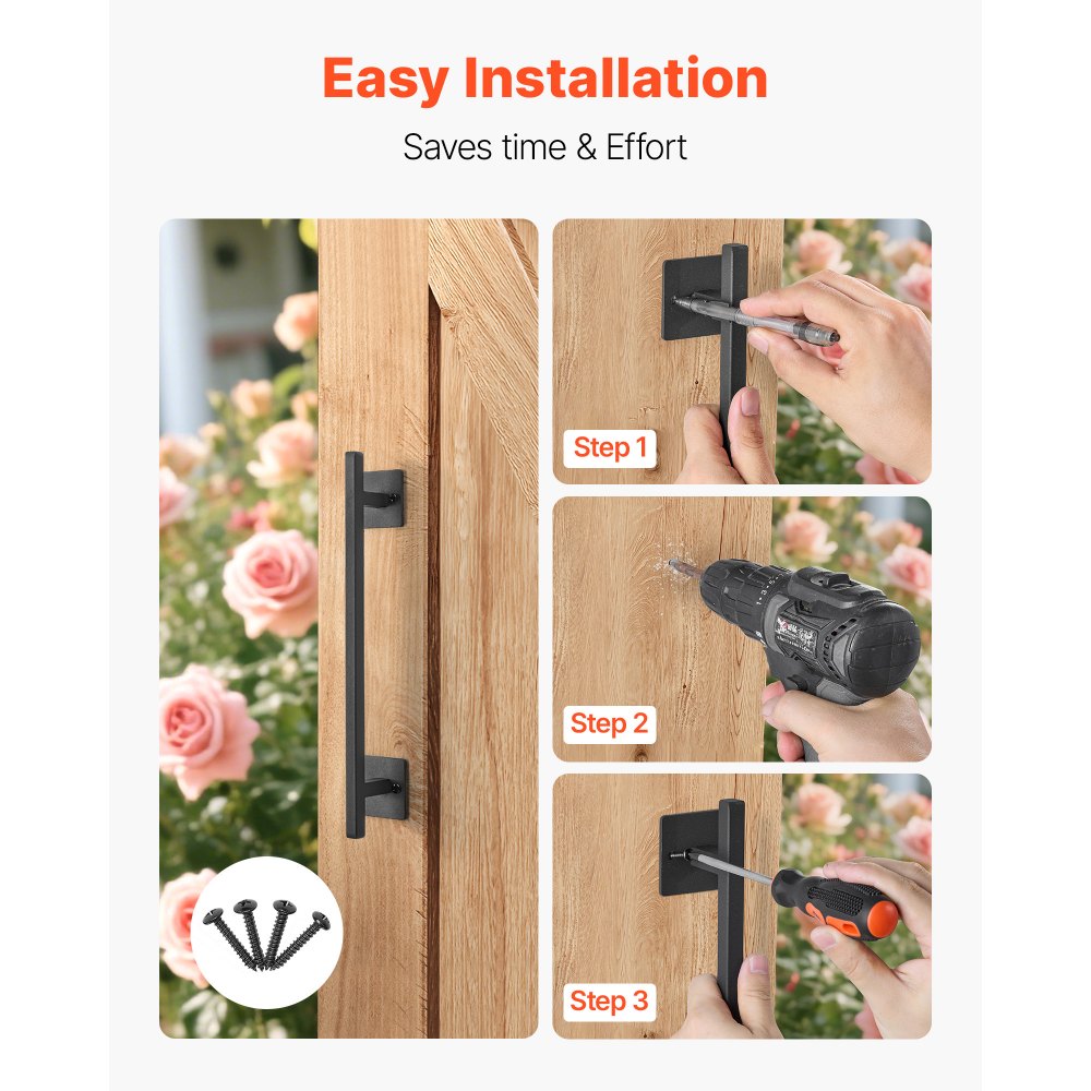 VEVOR Barn Door Handle, 12.6 in Rustic Fence Gate Handle, Rust ...