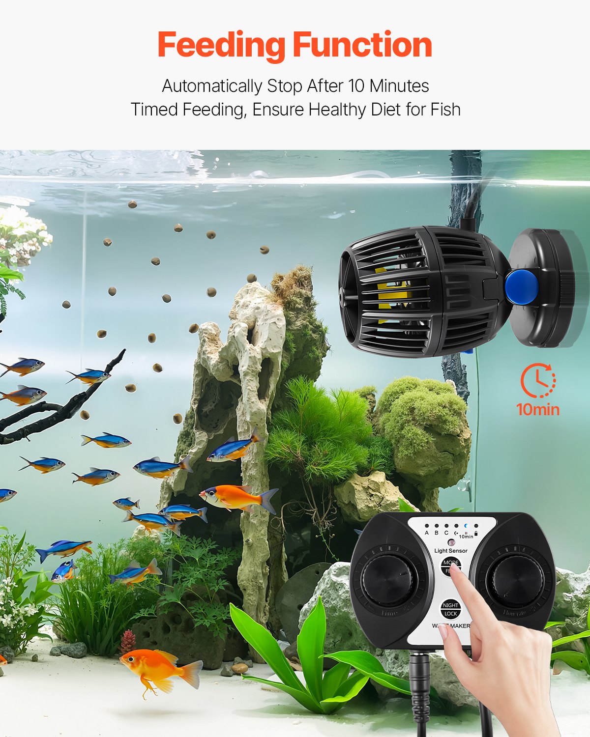 VEVOR Aquarium Wave Maker, 20W, 2113 GPH Quiet and Strong DC Powerhead ...