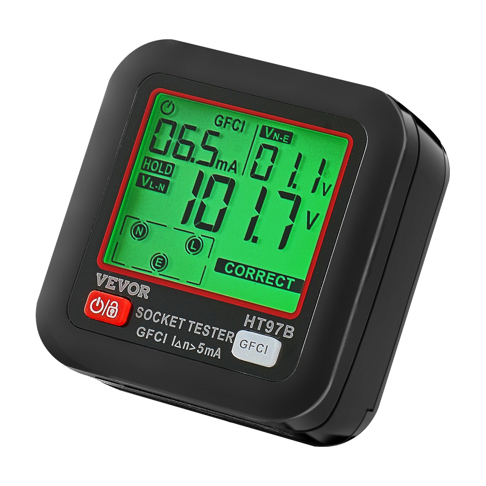 DURFICST GFCI Outlet Tester, Electrical Outlet Tester with 1.7'' High Definition LCD Display, Standard 3-Wire 120V Receptacle Tester, Detects Common Home and Office Wiring Problems