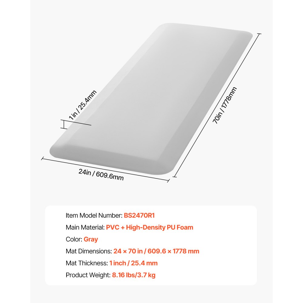 VEVOR Fall Mats for Elderly - 70x24” Anti-Slip Safety Mat