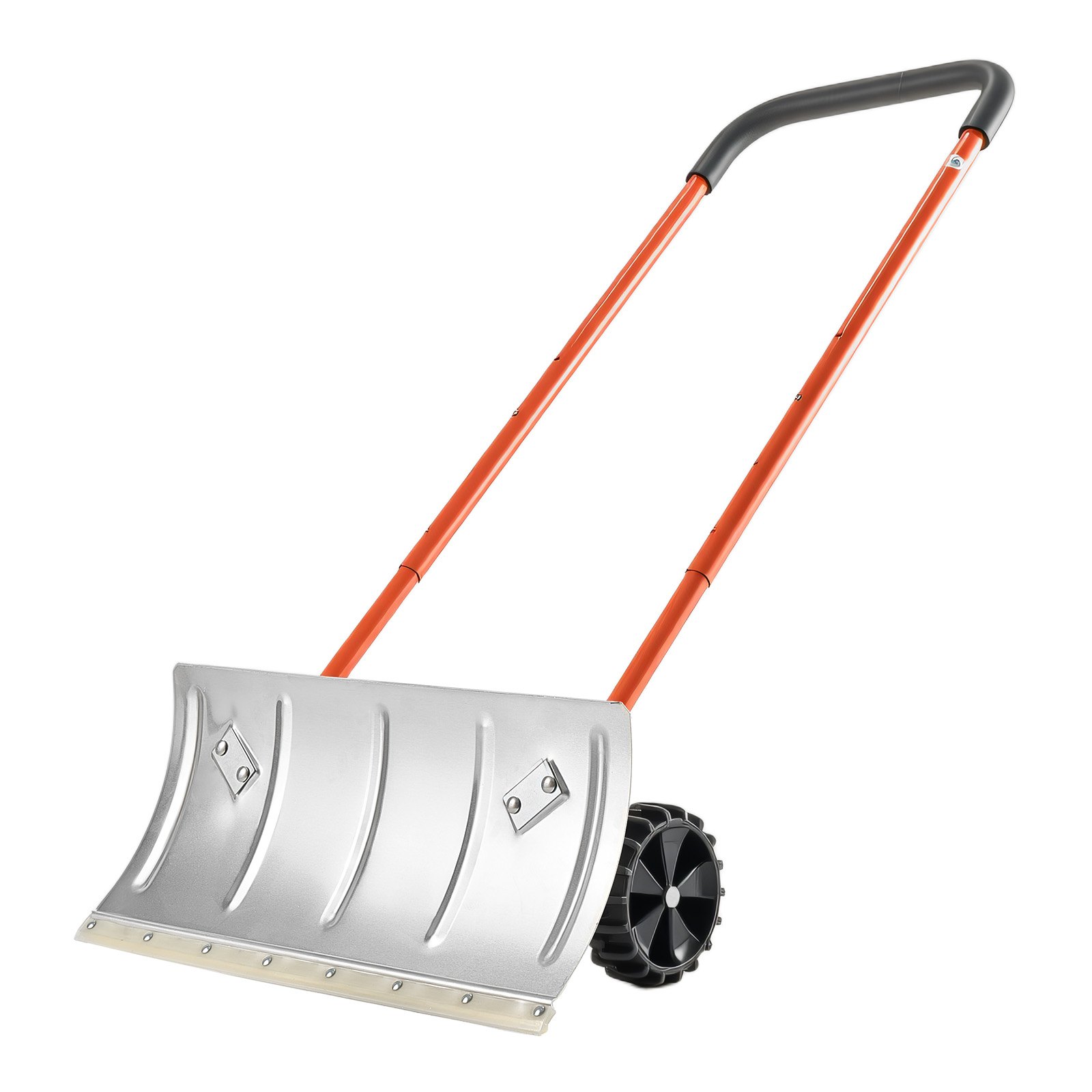 VEVOR Snow Pusher Shovel with Wheels, 37.8 in Wheeled Snowplow Shovel with Bi-Directional Angled Blade & 90° Adjustable Handle, Durable Plastic Winter Shovels, Portable Snow Removal Tool for Driveway main image 1