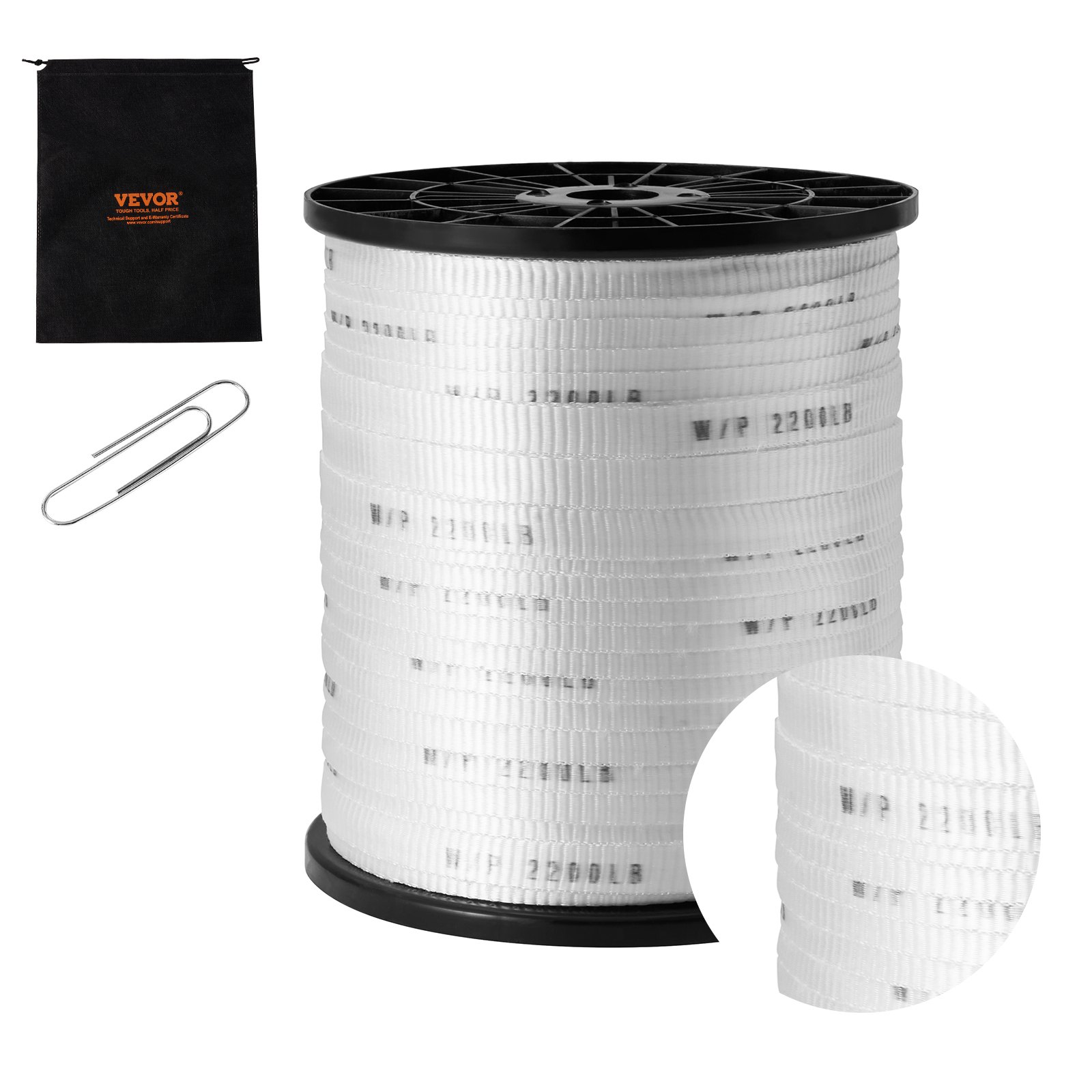 Pull Rope Tape VEVOR Polyester Pull Tape, 5/8