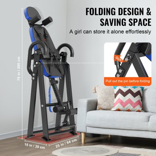 VEVOR Inversion Table Foldable Strength Training Equipment Hang ...
