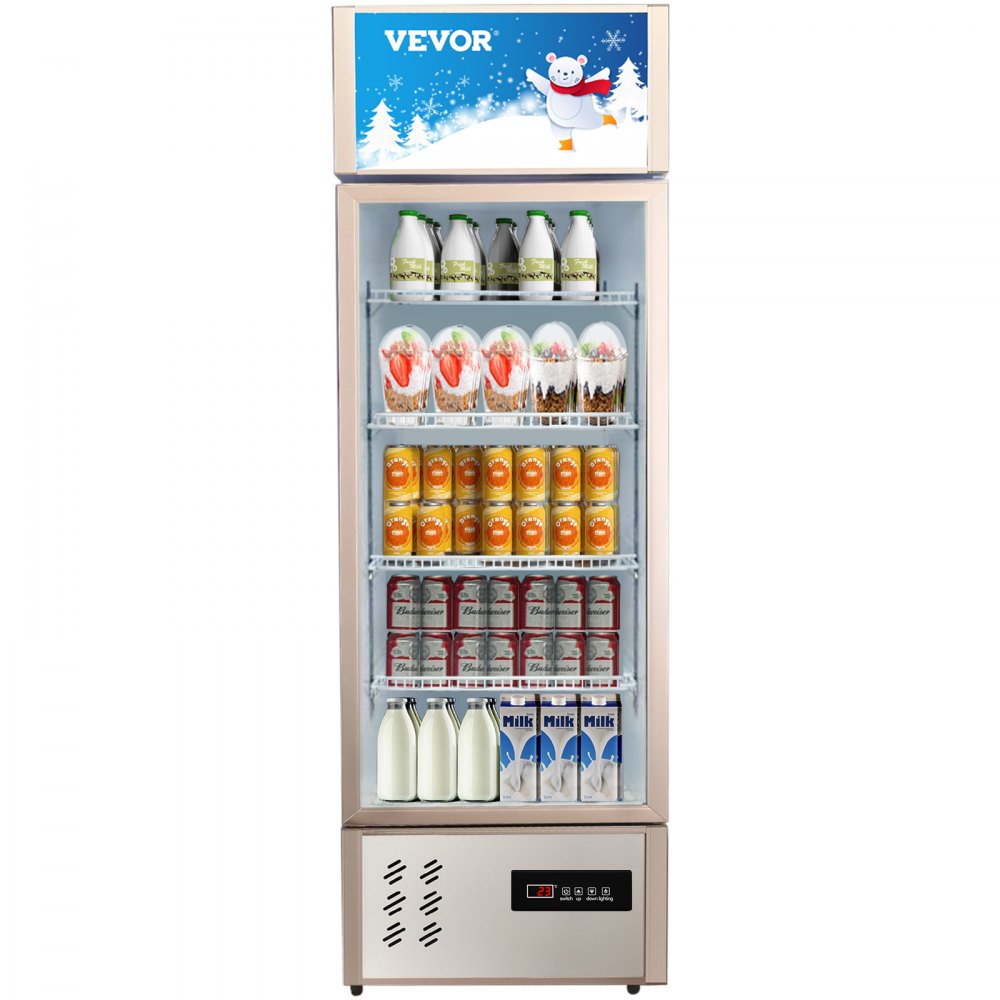 VEVOR Commercial Refrigerator Display Fridge Upright Beverage