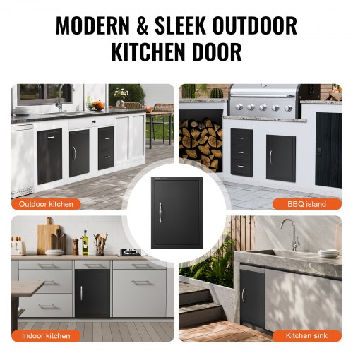 VEVOR BBQ Access Door, 16W x 22H Inch Single Outdoor Kitchen Door