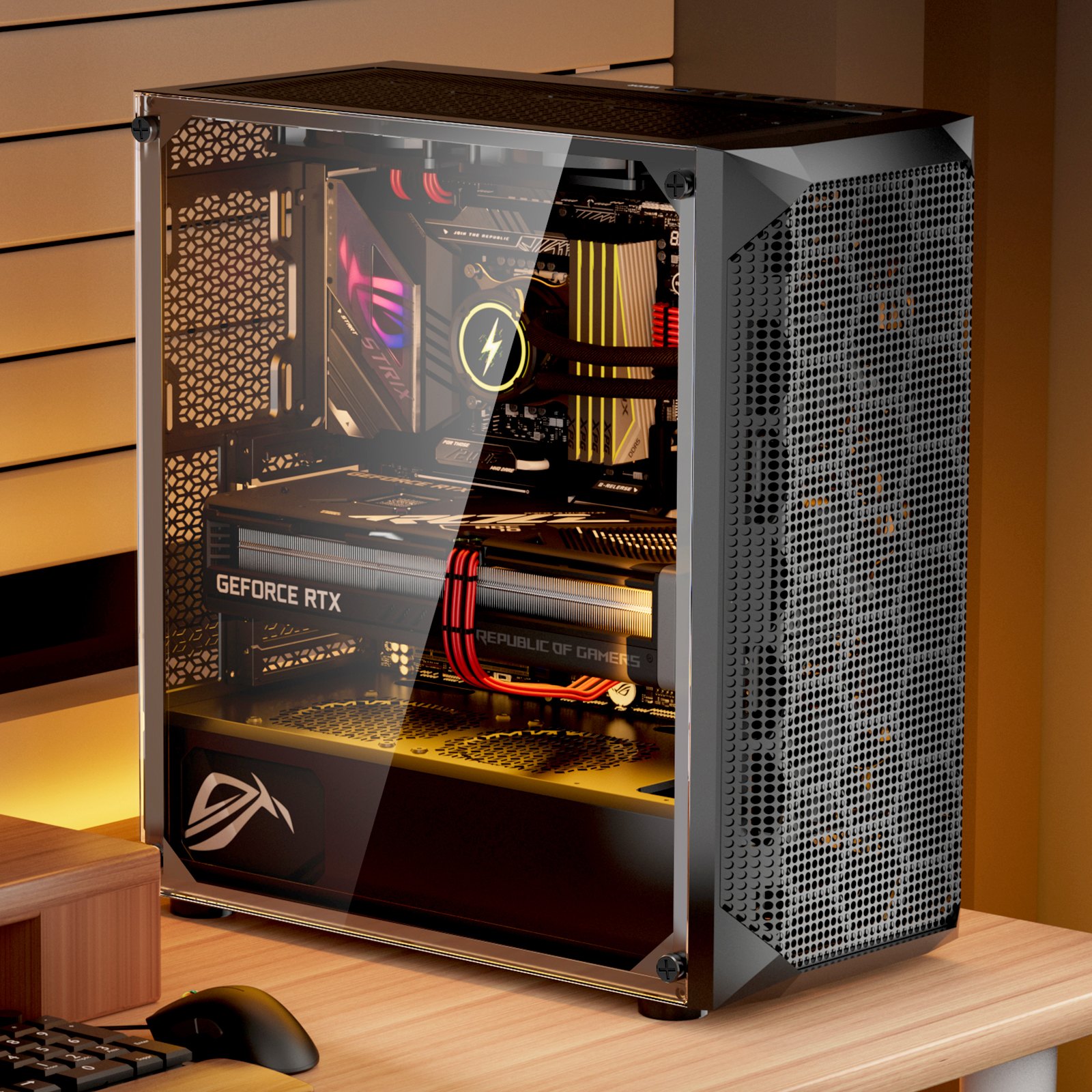 Computer Pc Case VEVOR ATX Full Tower PC Case – Gaming Case with 3 PWM Fans