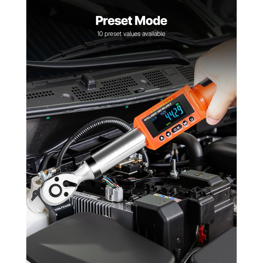 VEVOR Digital Torque Wrench, 3/8 Inch Drive, 0-99.57 lbf-ft / 0-135 N.m ...