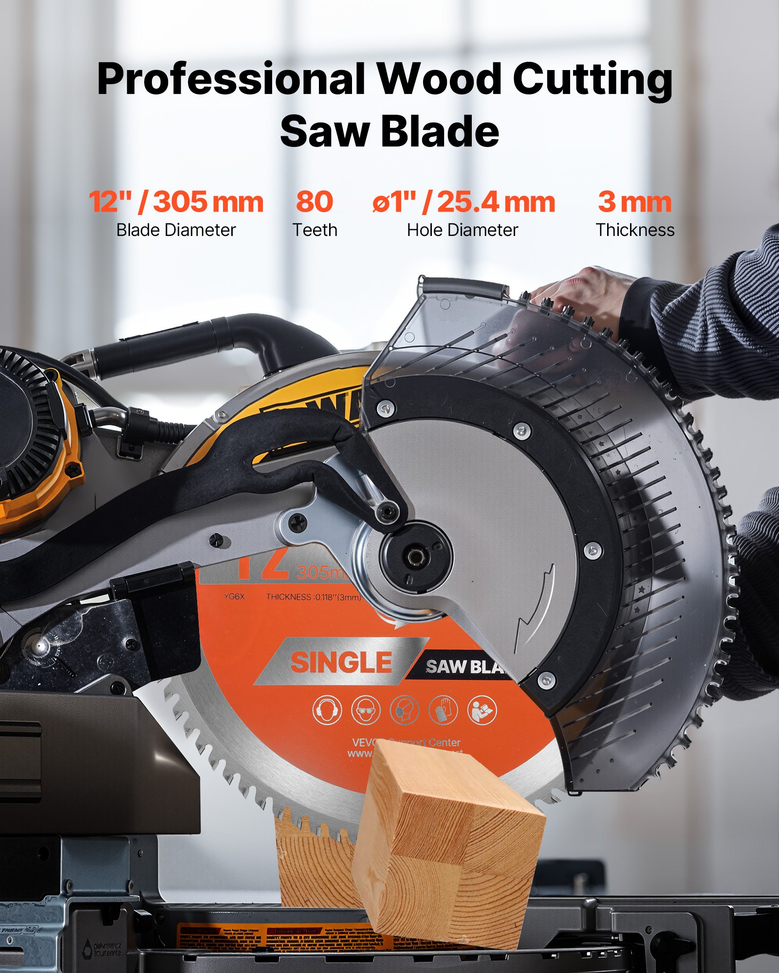 VEVOR Circular Saw Blade 12 Inch – 80 Teeth, 4500 RPM