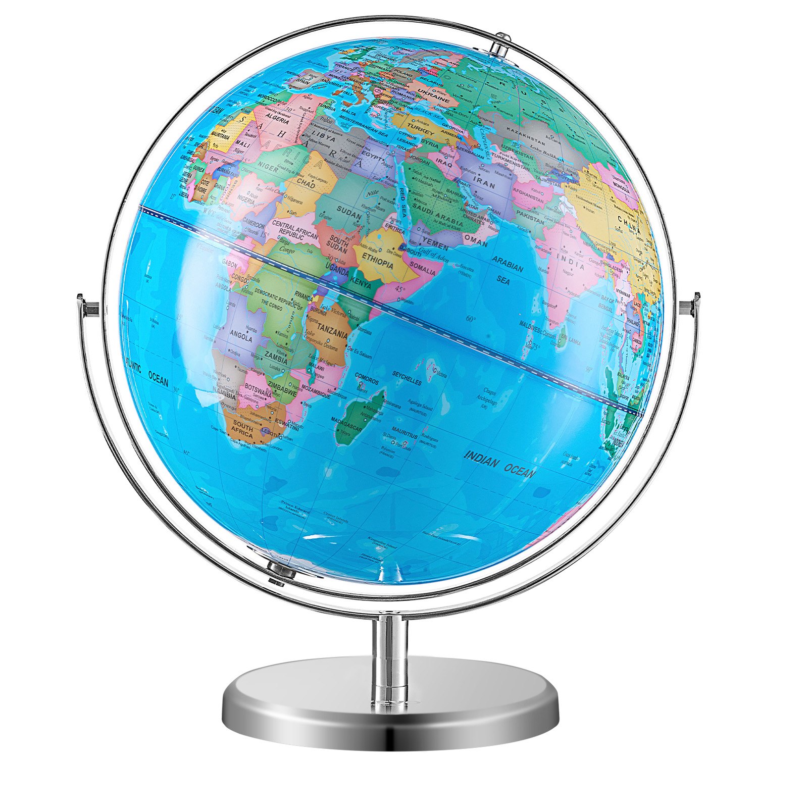 VEVOR Illuminated World Globe with Stand, 13 in/330.2 mm, Educational ...