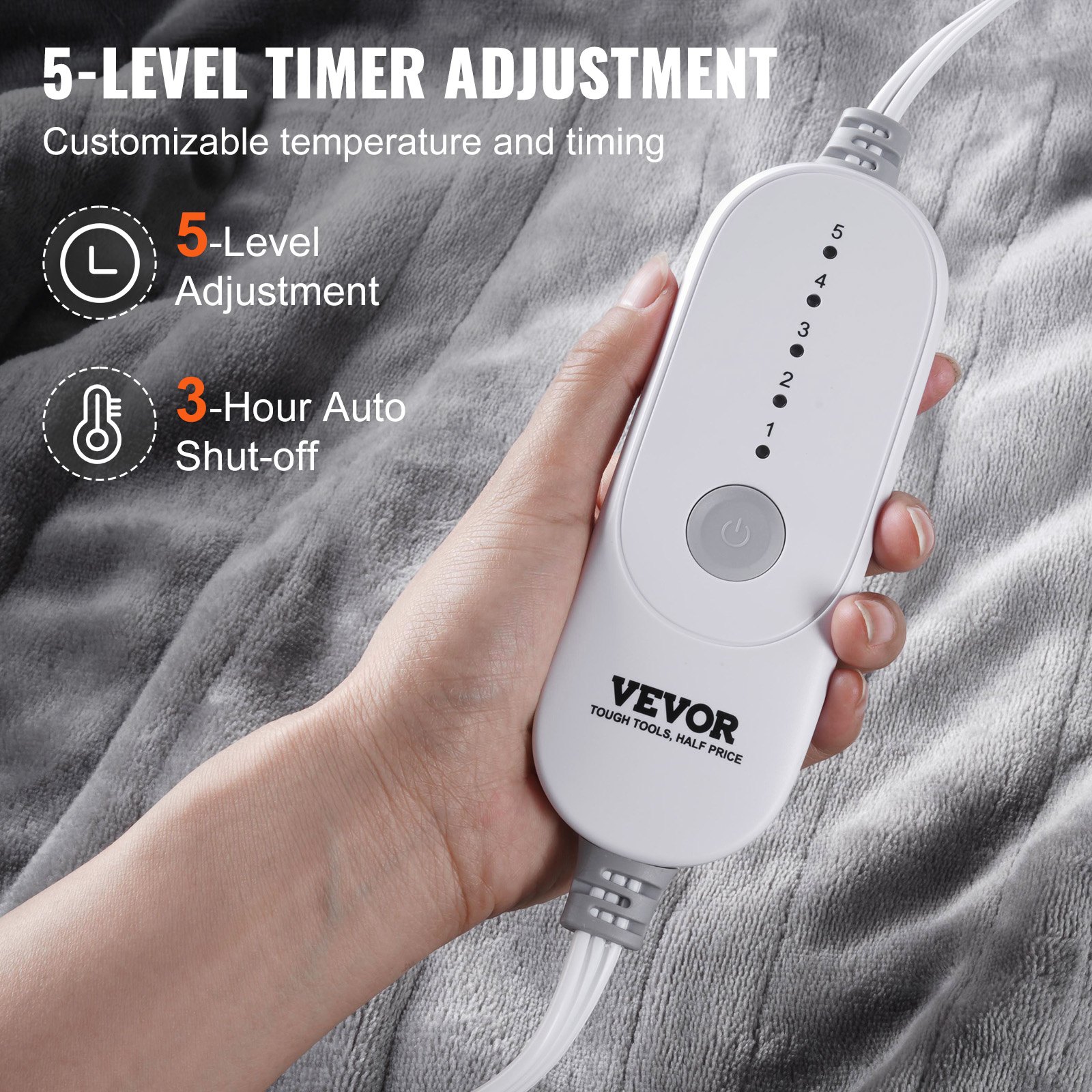 VEVOR Heated Blanket Electric Throw, 72