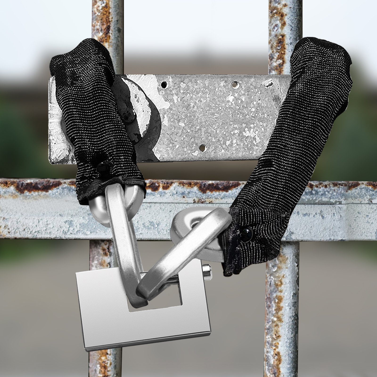 VEVOR Heavy Duty Chain Lock, 1/2 Inch x 4.42 Foot Security Chain and ...