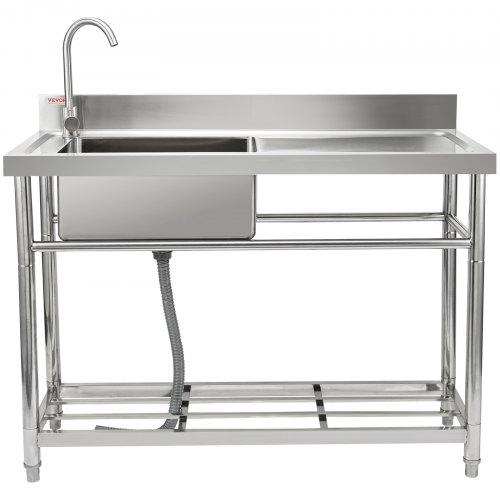 thumbnail image 2 of VEVOR Commercial Prep Sink – Stainless Steel, 1 Compartment, Freestanding W/ Workbench 2 of 4