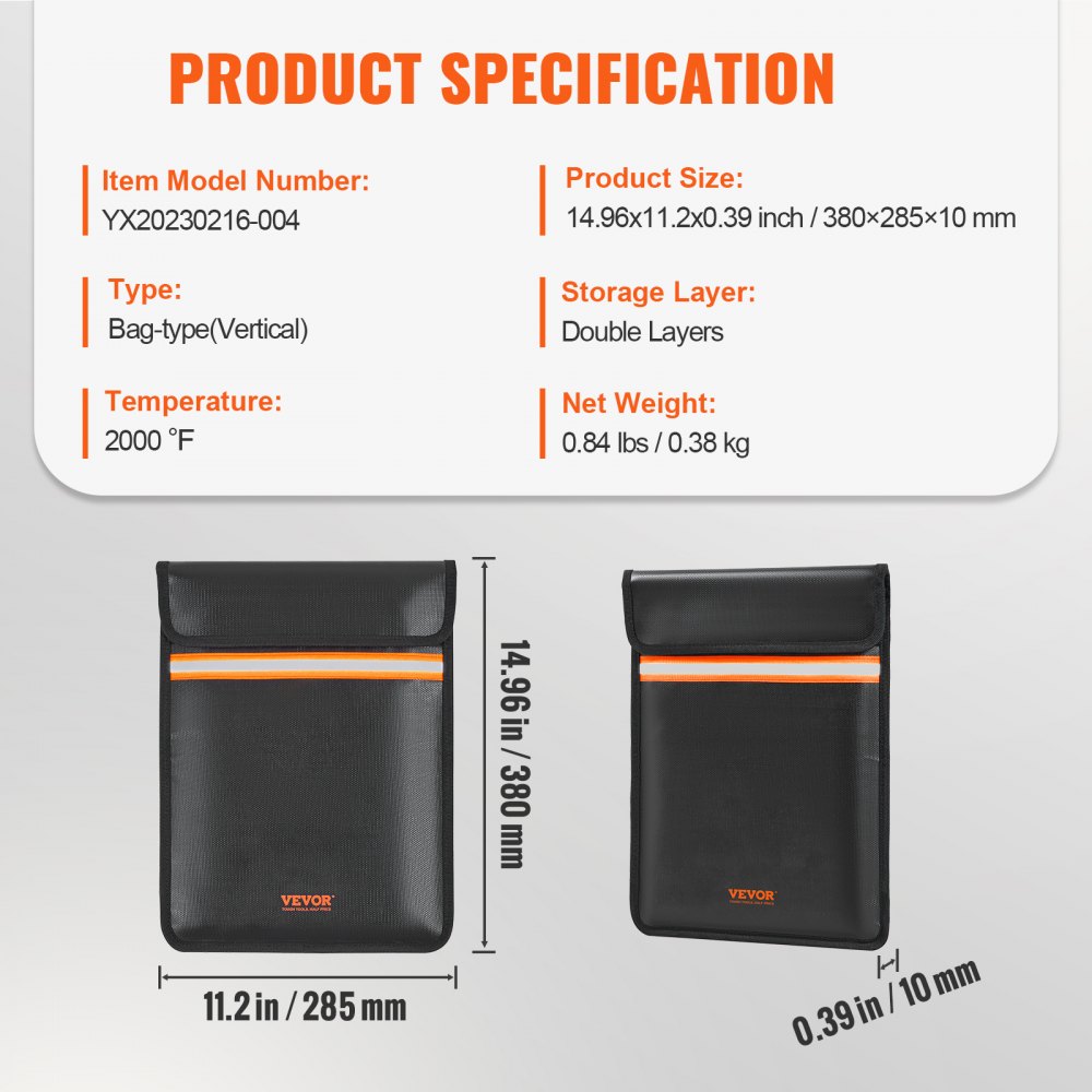 The Good Stuff 6500°F Fireproof - 8-Layer Fire Resistant Envelope For A4  Files & IDs Document Bag