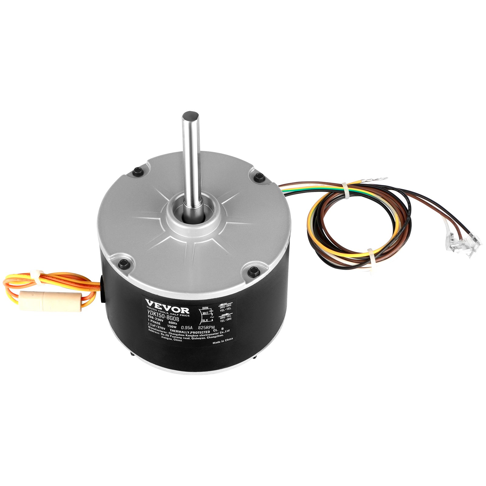 VEVOR Condenser Fan Motor 5KCP39GFS166S, 3S003, 1/5 HP 208-230V, 825RPM ...