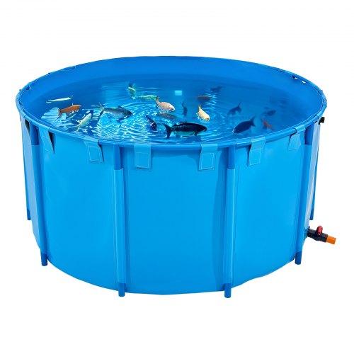 Canvas Fish Pond Above Ground Fish Tank 818 Gal Round Koi Pond (Blue ...