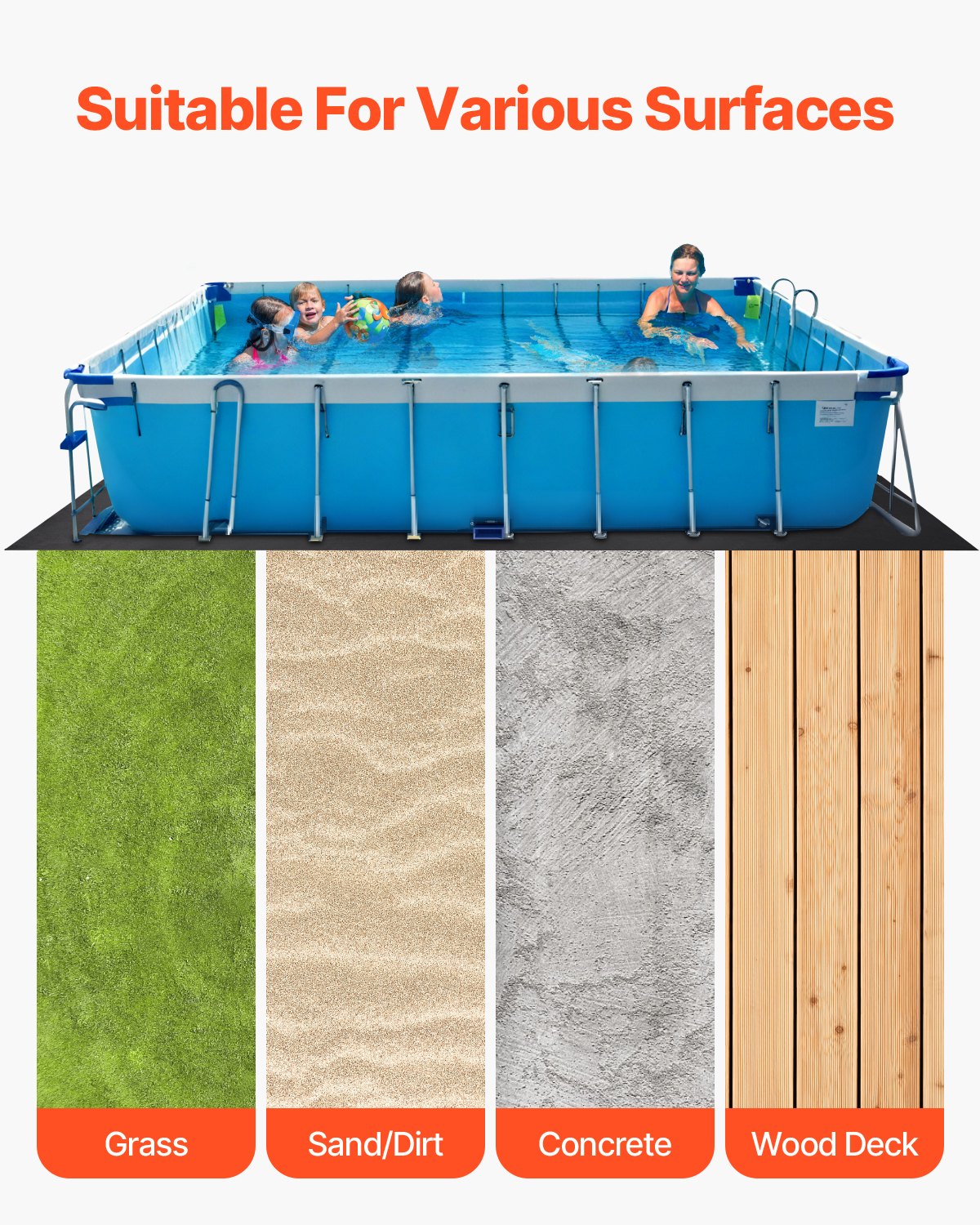 VEVOR Pool Liner Floor Pad – 12x24ft, 180g/m², Geotextile