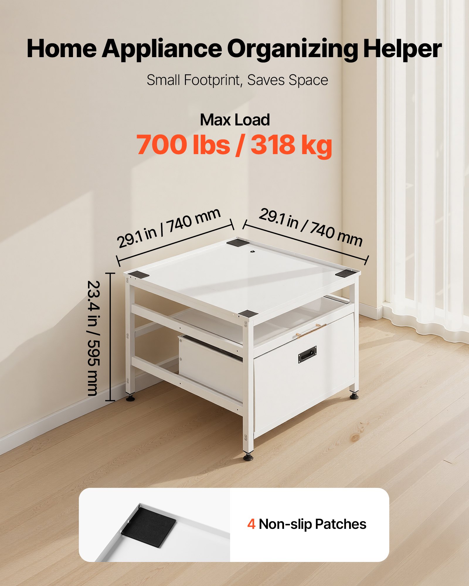 VEVOR Laundry Pedestal, 23 in Height, 29 x 29 in Washer and Dryer ...
