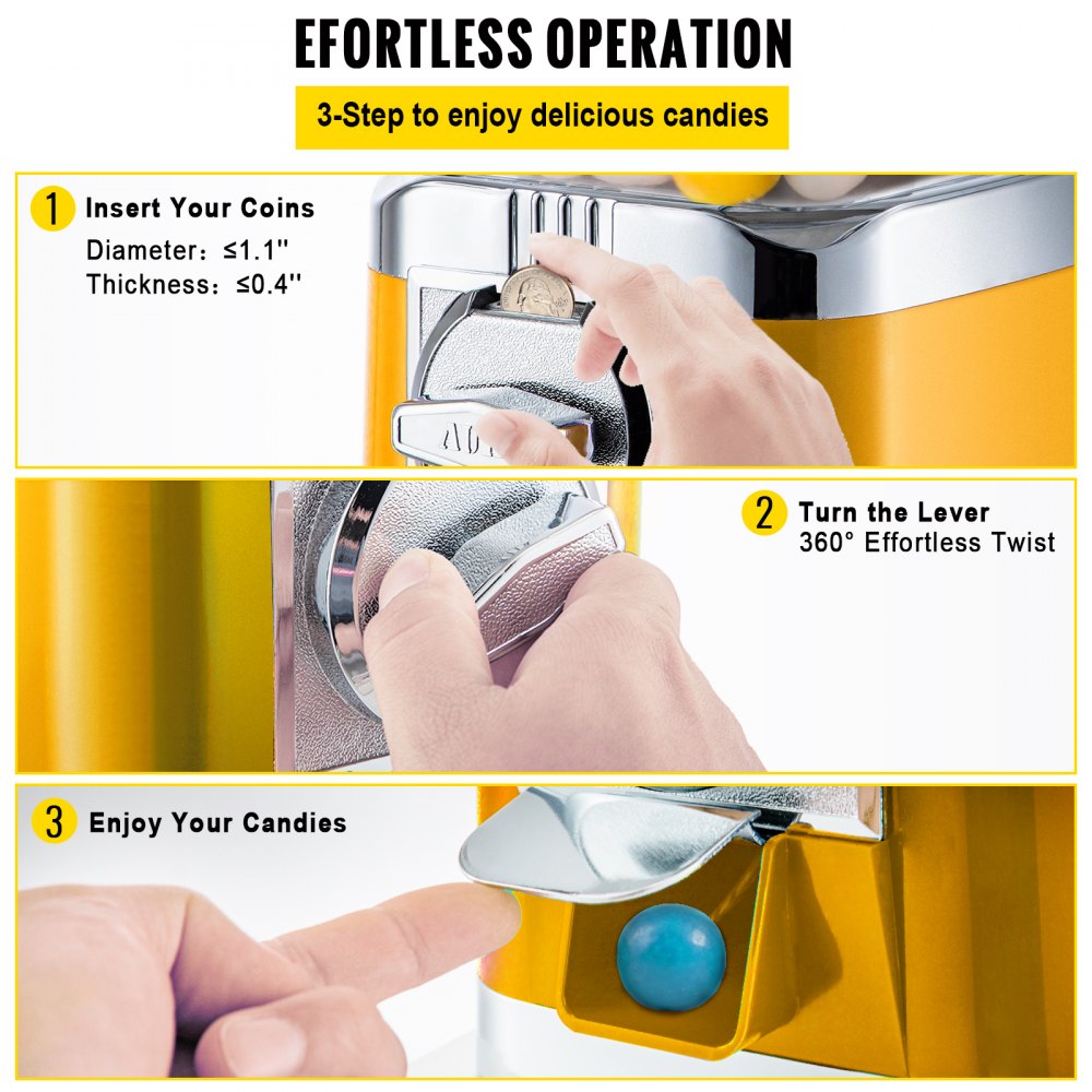 VEVOR Vending Machine, Classic Gumball Bank, Huge Load Capacity Candy ...
