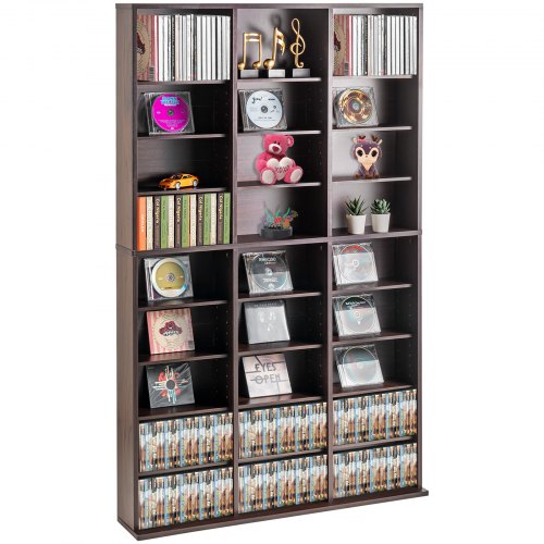 VEVOR Media Storage Cabinet, 9-layer DVD Shelf Holds up to 756 CDs