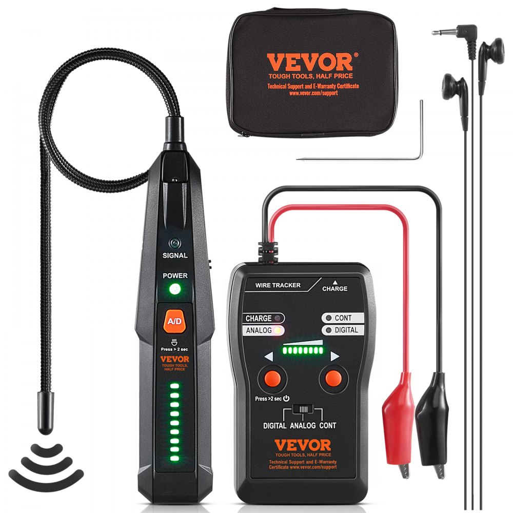 Vevor Underground Cable Locator 6 5 Ft Max Detection Depth Wire Tracer Break Detector Finder