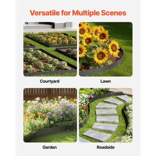 VEVOR Steel Landscape Edging 5 Packs 39 x 5in Rust-Resistant for Yard ...