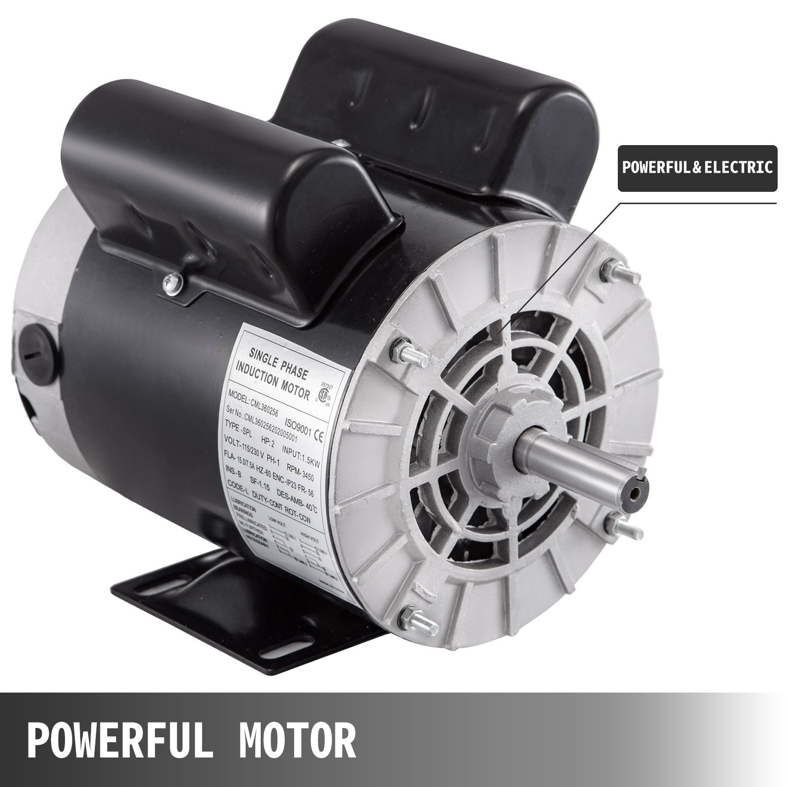 VEVOR Air Compressor Motor, 2Hp 3450RPM Electric Compressor Motor 115V